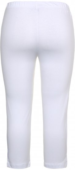 Ulla Popken Basic Stretch Knit Capris White - Džinsai & Kelnės Didelėse Dydžiuose – Plus Size - 