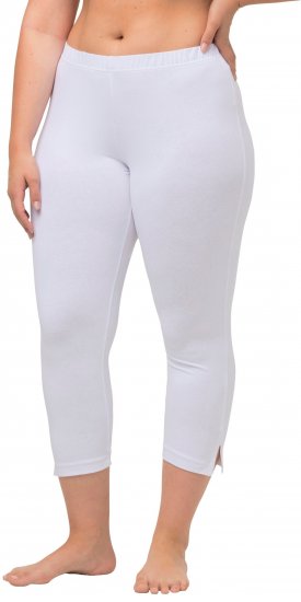 Ulla Popken Basic Stretch Knit Capris White - Džinsai & Kelnės Didelėse Dydžiuose – Plus Size - 