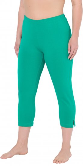 Ulla Popken Basic Stretch Knit Capris Green - Džinsai & Kelnės Didelėse Dydžiuose – Plus Size - 