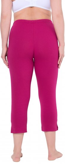 Ulla Popken Basic Stretch Knit Capris Purple - Ulla Popken - 