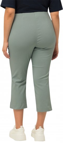 Ulla Popken Stretch Basic Bengaline Capri Pants Light Moss Green - Džinsai & Kelnės Didelėse Dydžiuose – Plus Size - 