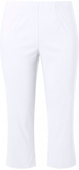 Ulla Popken Stretch Basic Bengaline Capri Pants Snow White - Džinsai & Kelnės Didelėse Dydžiuose – Plus Size - 