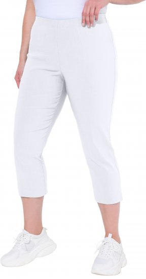 Ulla Popken Stretch Basic Bengaline Capri Pants Snow White - Džinsai & Kelnės Didelėse Dydžiuose – Plus Size - 