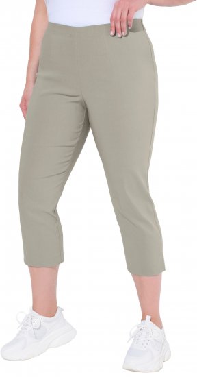 Ulla Popken Stretch Basic Bengaline Capri Pants Grey - Džinsai & Kelnės Didelėse Dydžiuose – Plus Size - 