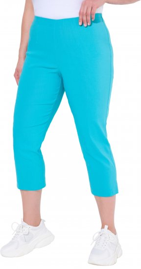 Ulla Popken Stretch Basic Bengaline Capri Pants Deep Aqua - Džinsai & Kelnės Didelėse Dydžiuose – Plus Size - 