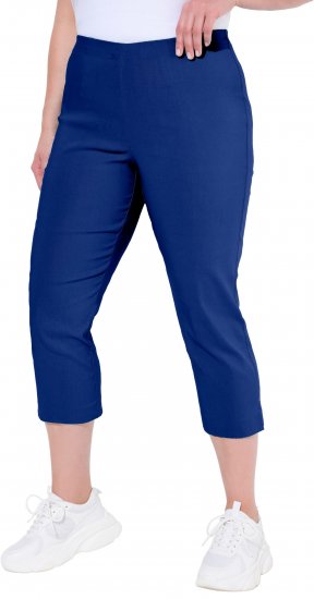 Ulla Popken Stretch Basic Bengaline Capri Pants Blue - Džinsai & Kelnės Didelėse Dydžiuose – Plus Size - 