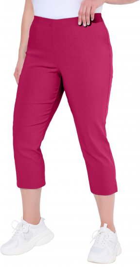 Ulla Popken Stretch Basic Bengaline Capri Pants Pale Lilac - Džinsai & Kelnės Didelėse Dydžiuose – Plus Size - 