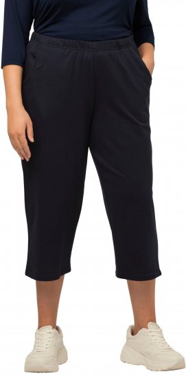 Ulla Popken Pull On Knit Elastic Waist Pocket Crop Pants Blue - Džinsai & Kelnės Didelėse Dydžiuose – Plus Size - 