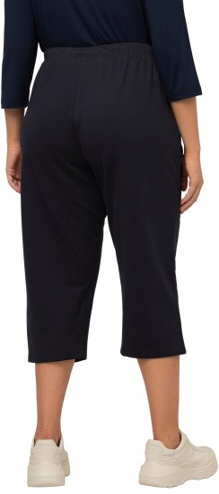 Ulla Popken Pull On Knit Elastic Waist Pocket Crop Pants Blue - Džinsai & Kelnės Didelėse Dydžiuose – Plus Size - 