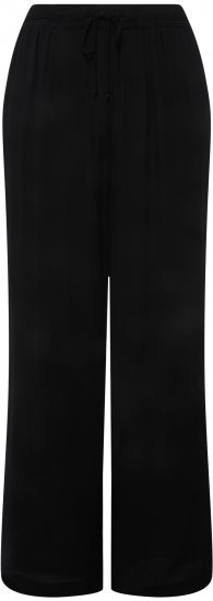 Ulla Popken Viscose Crinkle Drawstring Elastic Waist Pants Black - Džinsai & Kelnės Didelėse Dydžiuose – Plus Size - 