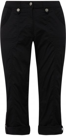 Ulla Popken Roll Tab Hem Stretch Cargo Pants Black - Džinsai & Kelnės Didelėse Dydžiuose – Plus Size - 