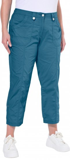 Ulla Popken Roll Tab Hem Stretch Cargo Pants Blue - Džinsai & Kelnės Didelėse Dydžiuose – Plus Size - 