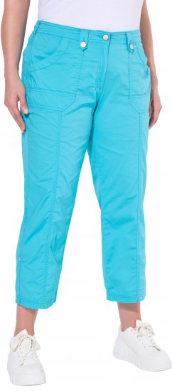 Ulla Popken Roll Tab Hem Stretch Cargo Pants Deep Aqua - Džinsai & Kelnės Didelėse Dydžiuose – Plus Size - 