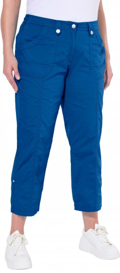 Ulla Popken Roll Tab Hem Stretch Cargo Pants Blue - Džinsai & Kelnės Didelėse Dydžiuose – Plus Size - 