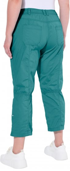 Ulla Popken Roll Tab Hem Stretch Cargo Pants Teal - Džinsai & Kelnės Didelėse Dydžiuose – Plus Size - 
