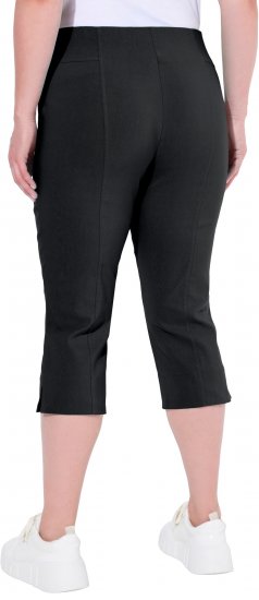 Ulla Popken Bengaline Elastic Waist Stretch Capri Pants Black - Džinsai & Kelnės Didelėse Dydžiuose – Plus Size - 