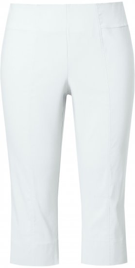 Ulla Popken Bengaline Elastic Waist Stretch Capri Pants Snow White - Džinsai & Kelnės Didelėse Dydžiuose – Plus Size - 