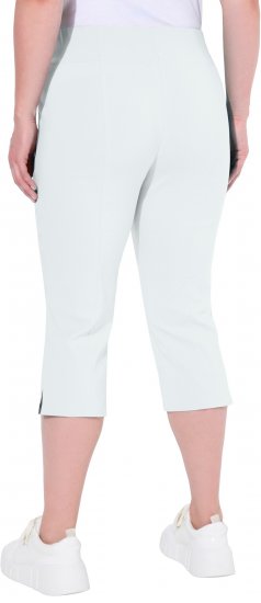 Ulla Popken Bengaline Elastic Waist Stretch Capri Pants Snow White - Džinsai & Kelnės Didelėse Dydžiuose – Plus Size - 