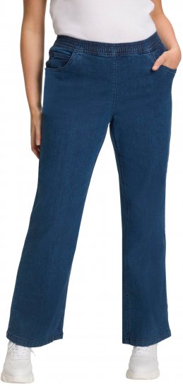 Ulla Popken Wide Leg Elastic Waist Mary Fit Marlene Stretch Jeans Denim Blue - Džinsai & Kelnės Didelėse Dydžiuose – Plus Size - 
