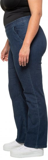 Ulla Popken Straight Leg Elastic Waist Mandy Fit Stretch Jeans Denim Blue - Džinsai & Kelnės Didelėse Dydžiuose – Plus Size - 