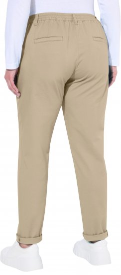 Ulla Popken Chino Elastic Waist Stretch Cotton Pants Brown - Džinsai & Kelnės Didelėse Dydžiuose – Plus Size - 