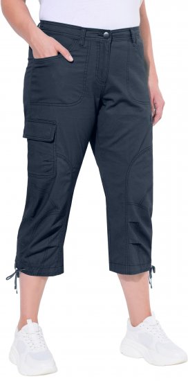Ulla Popken Stretch Cotton Cargo Crop Pants Navy - Džinsai & Kelnės Didelėse Dydžiuose – Plus Size - 