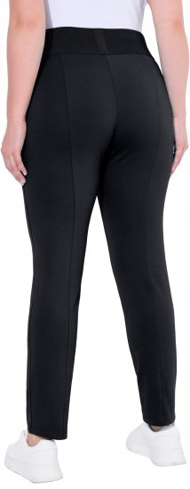 Ulla Popken Slim Leg Sienna Fit Ponte Stretch Knit Pants Black - Džinsai & Kelnės Didelėse Dydžiuose – Plus Size - 