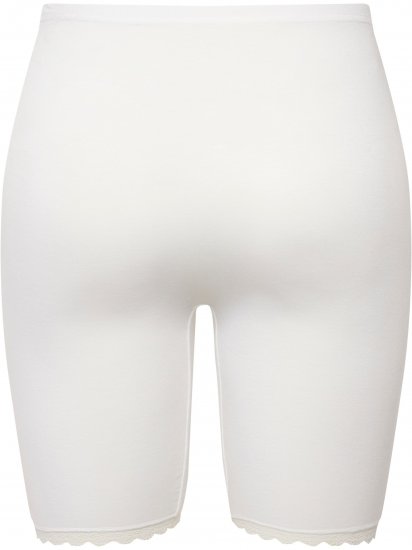 Ulla Popken Lace Hem Stretch Viscose Knit Bicycle Length Lounge Shorts White - Džinsai & Kelnės Didelėse Dydžiuose – Plus Size - 