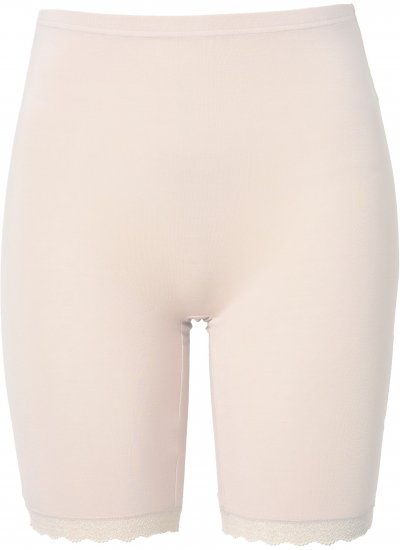 Ulla Popken Lace Hem Stretch Viscose Knit Bicycle Length Lounge Shorts Beige - Džinsai & Kelnės Didelėse Dydžiuose – Plus Size - 