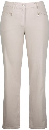 Ulla Popken Summer Pants Mony Beige - Džinsai & Kelnės Didelėse Dydžiuose – Plus Size - 