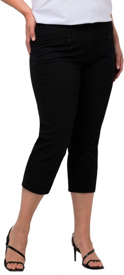 Ulla Popken Mony Stretch Capri Pants Black - Džinsai & Kelnės Didelėse Dydžiuose – Plus Size - 