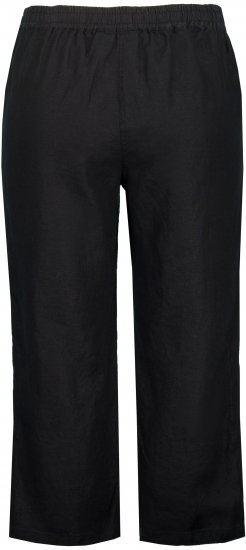 Ulla Popken Cool Linen Elastic Waist Capri Pants Black - Džinsai & Kelnės Didelėse Dydžiuose – Plus Size - 