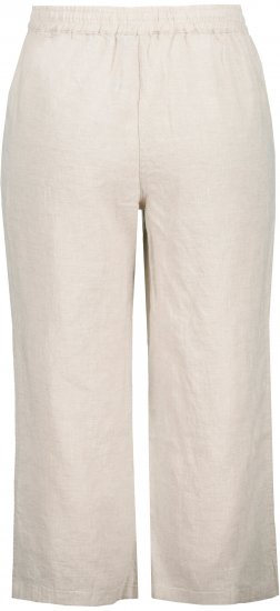 Ulla Popken Cool Linen Elastic Waist Capri Pants Brown - Džinsai & Kelnės Didelėse Dydžiuose – Plus Size - 