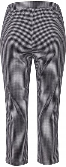 Ulla Popken Check Bengaline Slim Leg Sienna Fit Stretch Crop Pants Navy - Džinsai & Kelnės Didelėse Dydžiuose – Plus Size - 