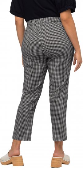 Ulla Popken Check Bengaline Slim Leg Sienna Fit Stretch Crop Pants Navy - Džinsai & Kelnės Didelėse Dydžiuose – Plus Size - 