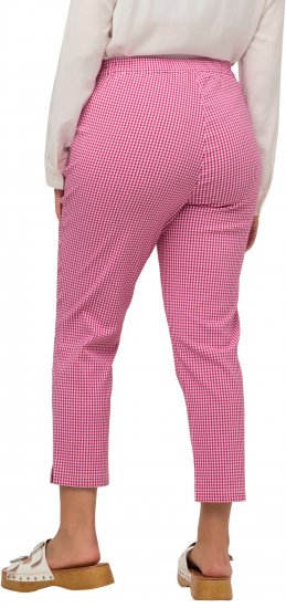 Ulla Popken Check Bengaline Slim Leg Sienna Fit Stretch Crop Pants Pale Lilac - Džinsai & Kelnės Didelėse Dydžiuose – Plus Size - 