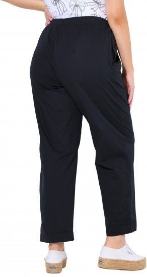Ulla Popken Wide Leg Ruby Fit Stretch Chino Pants Navy - Džinsai & Kelnės Didelėse Dydžiuose – Plus Size - 