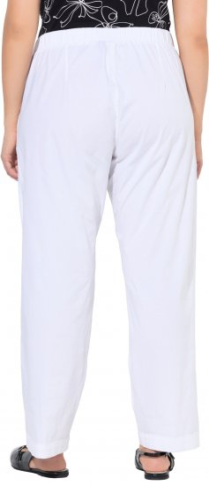 Ulla Popken Wide Leg Ruby Fit Stretch Chino Pants Snow White - Džinsai & Kelnės Didelėse Dydžiuose – Plus Size - 