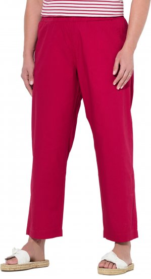 Ulla Popken Wide Leg Ruby Fit Stretch Chino Pants Salsa - Džinsai & Kelnės Didelėse Dydžiuose – Plus Size - 