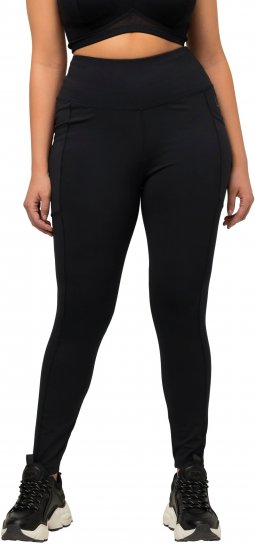 Ulla Popken High Waist Quick Dry Recycled Stretch Leggings Black - Džinsai & Kelnės Didelėse Dydžiuose – Plus Size - 