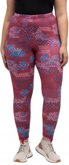 Ulla Popken Graphic Print Recycled Polyester Quick Dry Stretch Leggings Red - Džinsai & Kelnės Didelėse Dydžiuose – Plus Size - 