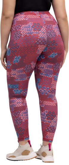 Ulla Popken Graphic Print Recycled Polyester Quick Dry Stretch Leggings Red - Džinsai & Kelnės Didelėse Dydžiuose – Plus Size - 