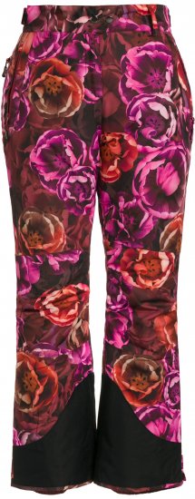 Ulla Popken Hyprar Rose Print Fully Lined Ski Pants Orange - Džinsai & Kelnės Didelėse Dydžiuose – Plus Size - 