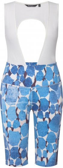 Ulla Popken Abstract Print Padded Cycling Shorts With Suspenders White - Džinsai & Kelnės Didelėse Dydžiuose – Plus Size - 