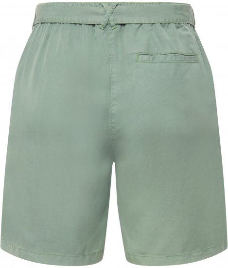 Ulla Popken Tie Belt Lyocell Shorts Moss Green - Džinsai & Kelnės Didelėse Dydžiuose – Plus Size - 