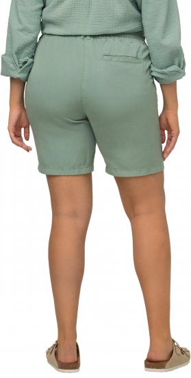 Ulla Popken Tie Belt Lyocell Shorts Moss Green - Džinsai & Kelnės Didelėse Dydžiuose – Plus Size - 