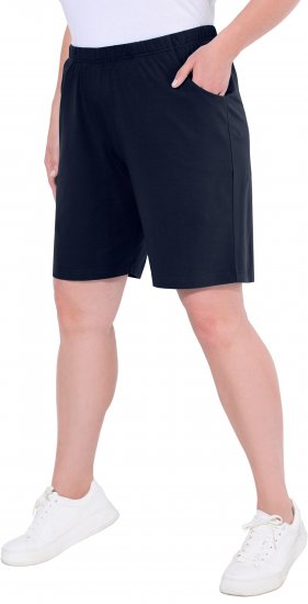 Ulla Popken Stretch Knit Bermuda Shorts Blue - Džinsai & Kelnės Didelėse Dydžiuose – Plus Size - 