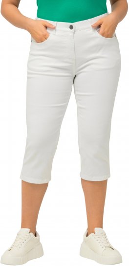 Ulla Popken Basic Capri Sarah Fit Jeans Snow White - Džinsai & Kelnės Didelėse Dydžiuose – Plus Size - 