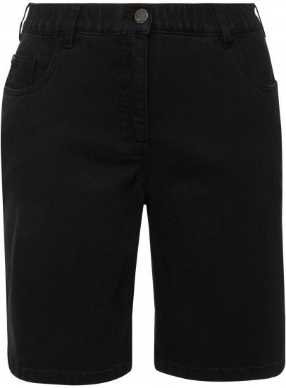 Ulla Popken Basic Denim Mandy Bermuda Shorts Black - Džinsai & Kelnės Didelėse Dydžiuose – Plus Size - 