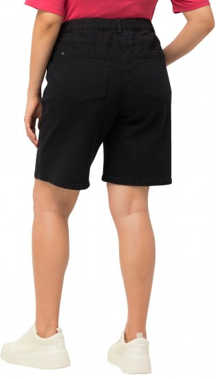 Ulla Popken Basic Denim Mandy Bermuda Shorts Black - Džinsai & Kelnės Didelėse Dydžiuose – Plus Size - 